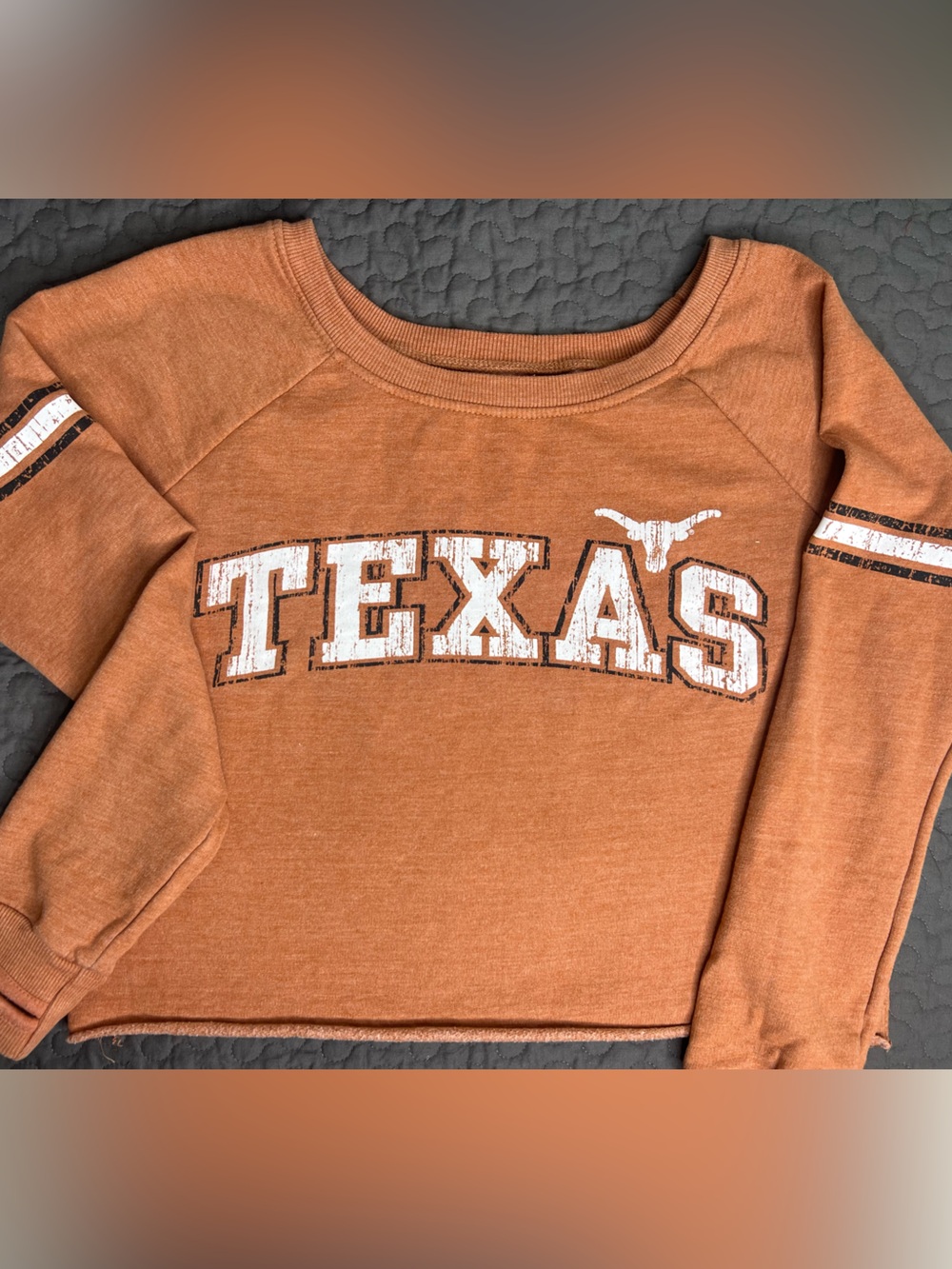 Texas longhorns Graphic Pullover Crop Sweatshirt - Burnt Orange Medium